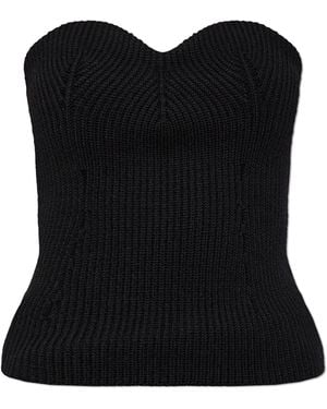Jil Sander Wool Off-The-Shoulder Top - Black