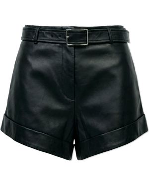 Sportmax Leather Shorts "Vasaio" - Black