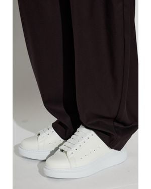 McQueen Leather Sports Shoes With Shimmering Crystals - Black