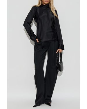 Courreges Top With A Stand-Up Collar - Black