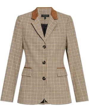 Rag & Bone Plaid Pattern Blazer - Natural