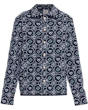 CASABLANCA Monogram Cardigan - Blue