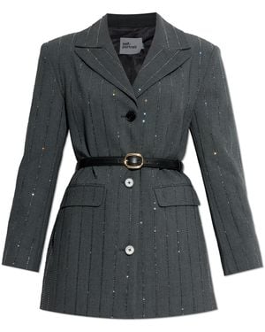 Self-Portrait Blazer With Shimmering Sequins - Black