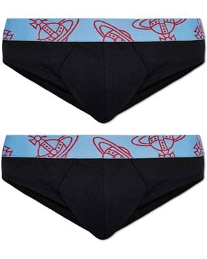 Vivienne Westwood Two-Pack Of Briefs With Logo - Blue