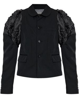 CDG by Comme des Garcons Blazer With Decoratively Finished Sleeves - Black