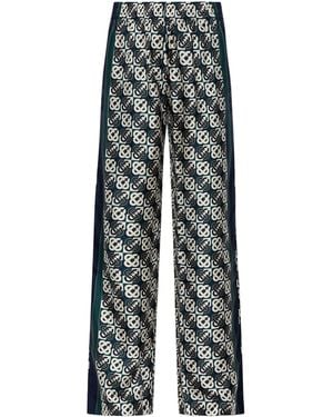 CASABLANCA Silk Trousers With Monogram - Multicolour