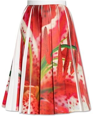 Tory Burch Pleated Skirt With Colourful Print - Red