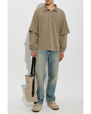 Agolde Long-Sleeve Polo - Gray