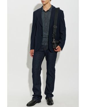 Etro Blazer With Double Vent - Blue