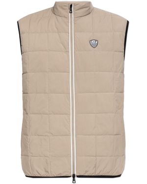 EA7 Insulated Vest With Logo - Natural