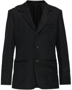 Yohji Yamamoto Wool Blazer With Single Vent - Black