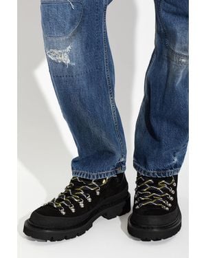 DSquared² Suede Shoes With Logo - Blue
