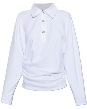 Ganni Polo Shirt With Darts - White