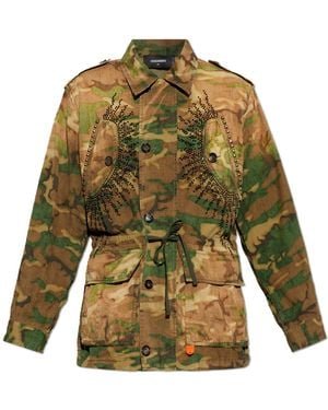 DSquared² Jacket With Shiny Sequins - Green