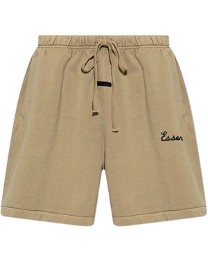Fear Of God Shorts With Logo - Natural