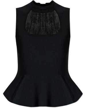 McQueen Top With A Stand-Up Collar - Black