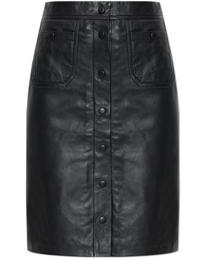 Munthe Leather Skirt 'Locus' - Black