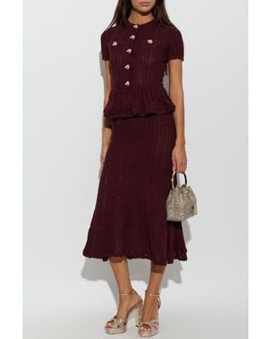 Self-Portrait Peplum Dress - Red