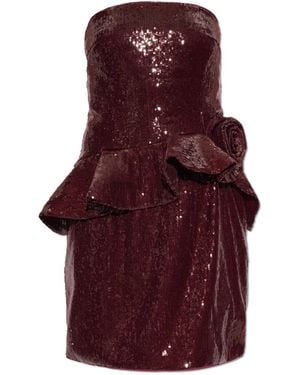 ROTATE BIRGER CHRISTENSEN Sequinned Off-The-Shoulder Dress - Purple