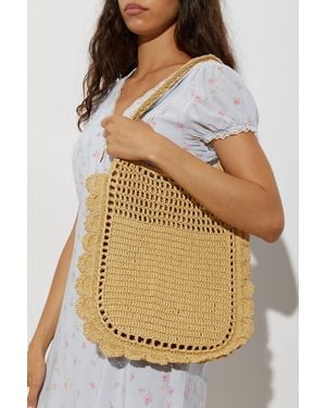 Ulla Johnson "Marina Raffia Flat Tote" Bag - Natural