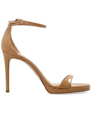 Stuart Weitzman 'Nudist' Heeled Sandals - White