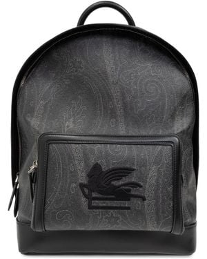 Etro Backpack With Logo - Black