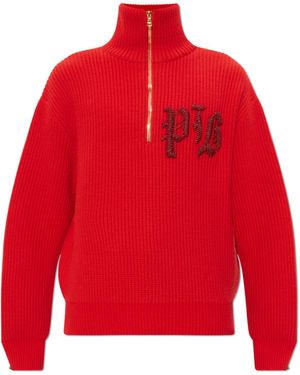 Balmain Sweater With Applique - Red
