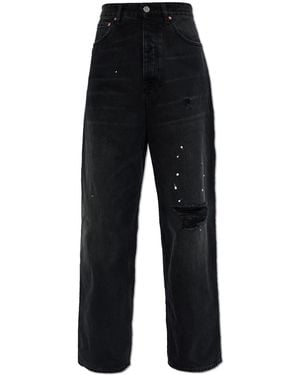 Vetements Vintage-Effect Jeans - Black