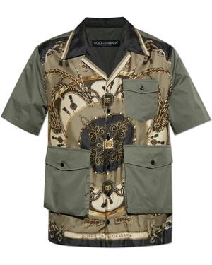 Dolce & Gabbana Shirt With Multiple Pockets - Green
