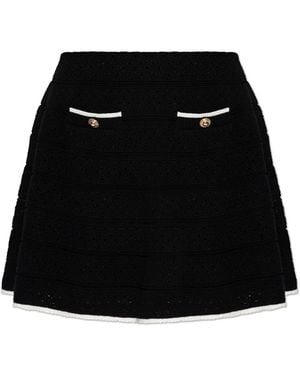 Self-Portrait Short Skirt With Lurex Thread - Black