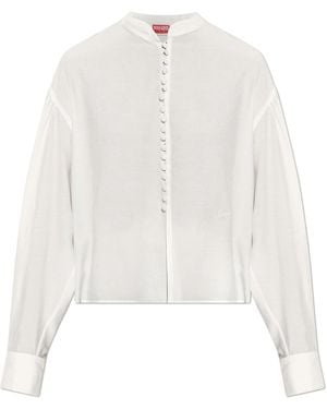 KENZO Shirt With A Stand-Up Collar - White