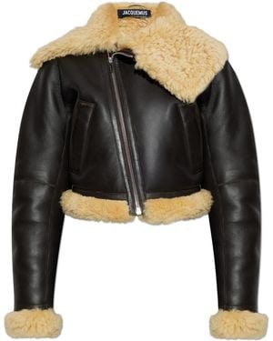 Jacquemus 'Aviatore' Shearling Coat - Black