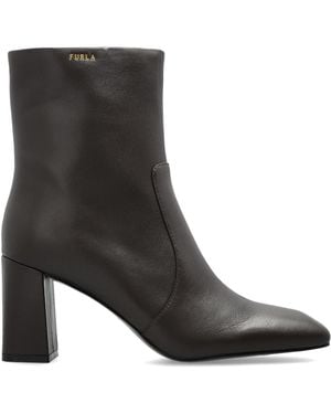 Furla 'Solid' Heeled Ankle Boots - Black