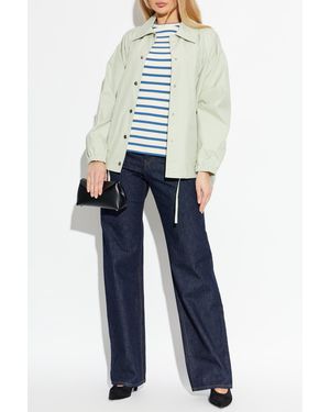 Jil Sander Cotton T-Shirt With Striped Pattern - Blue