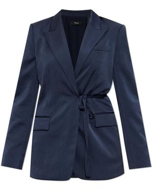 Theory Blazer With Tie Fastening - Blue