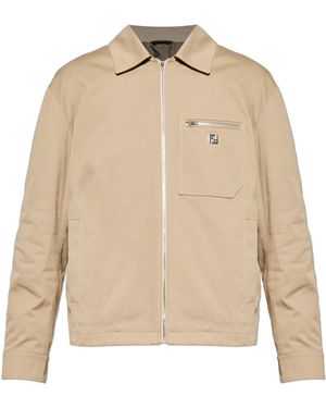 Fendi Cotton Jacket With Logo - Natural