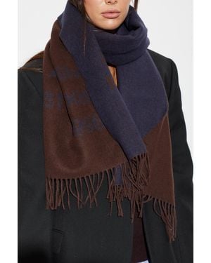 Acne Studios Wool Scarf With Fringes - Blue