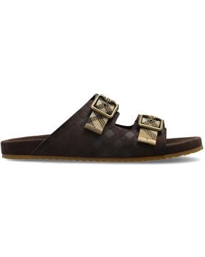 Burberry Slides With Logo - Brown