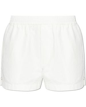 DSquared² Linen Shorts With Embroidered Logo - White
