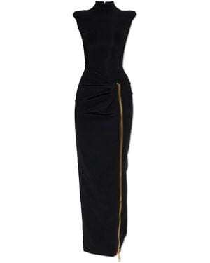 Balmain Dress With Decorative Zipper - Black