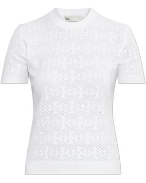 Tory Burch Top With A Round Neckline - White