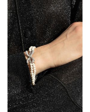 Self-Portrait Bracelet With Shimmering Crystals - Black