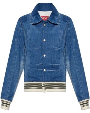 KENZO Denim Jacket With 'Vintage' Effect - Blue