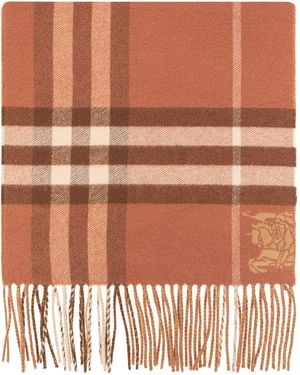 Burberry Cashmere Checked Scarf - Brown