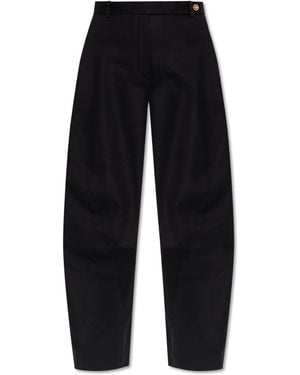 Versace Cotton Trousers With Seam Detail On The Legs - Black