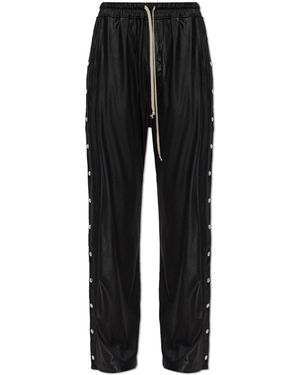 Rick Owens Satin Wide-Leg Trousers - Black