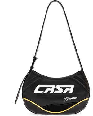 CASABLANCA Slim Biker Shoulder Bag - Black
