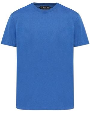 Tom Ford T-Shirt With A Crew Neck - Blue