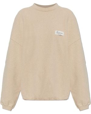 Jacquemus Cotton Sweatshirt 'Montaigne' - Natural