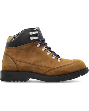 Burberry Suede Ankle Boots - Brown